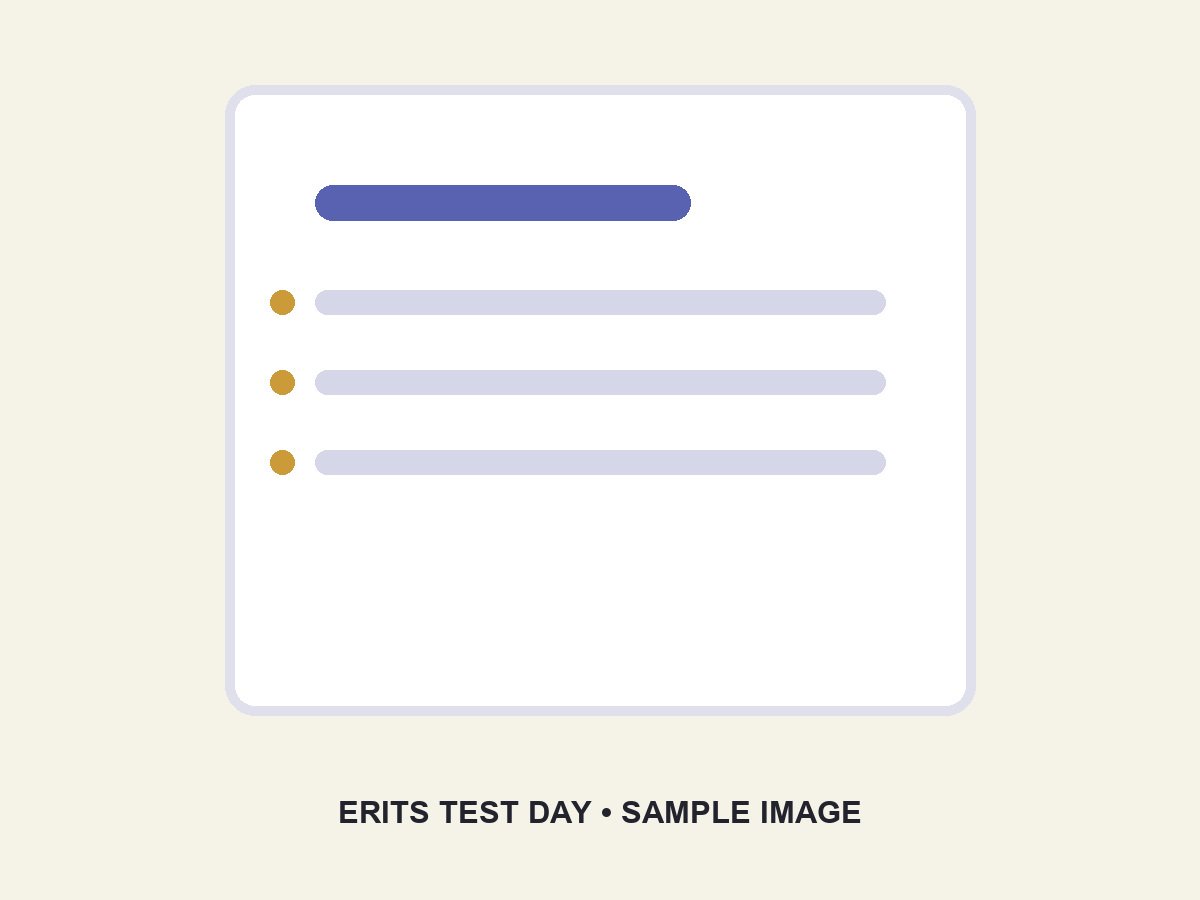 Sample placeholder for an ERITS test day