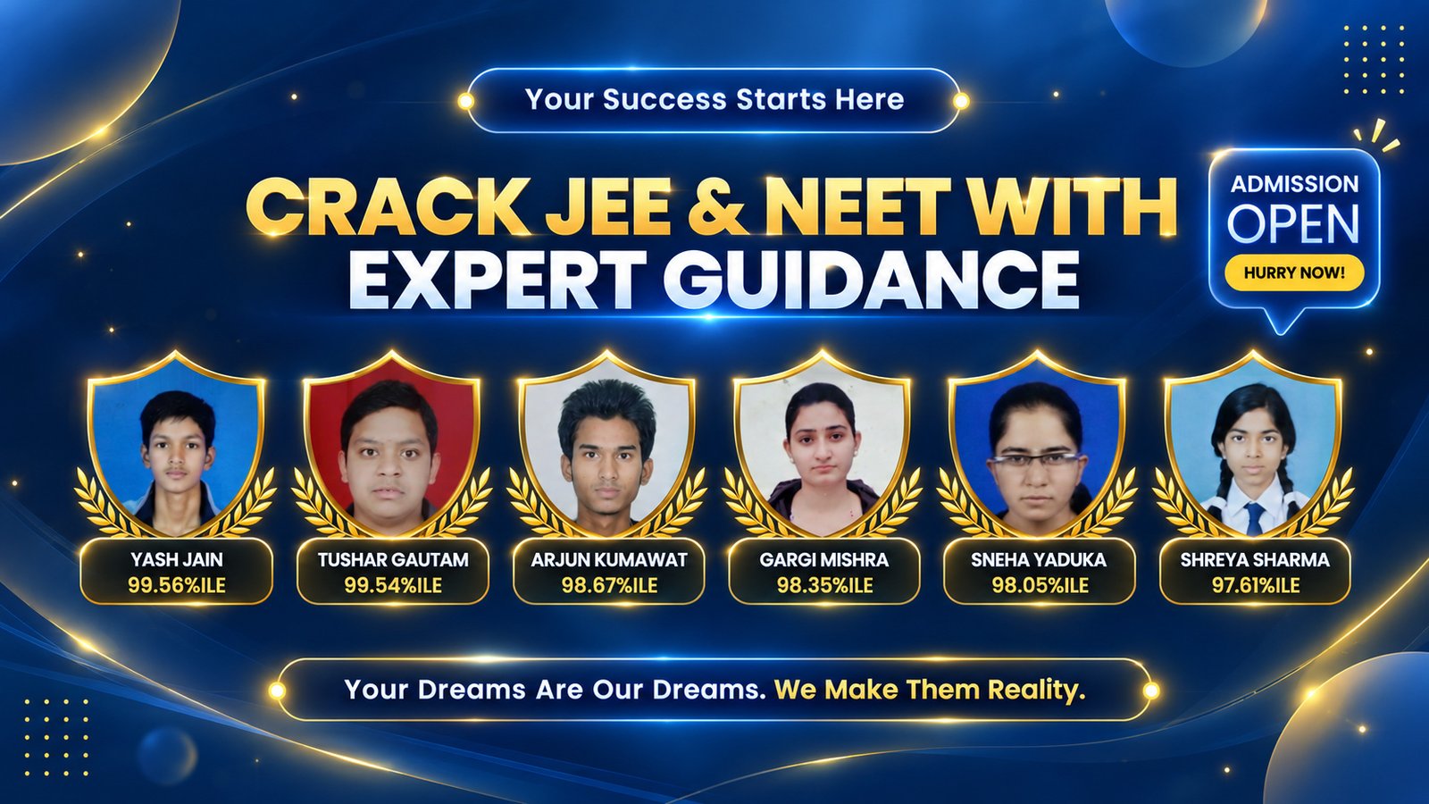 Exampay JEE and NEET achievers with their percentile results